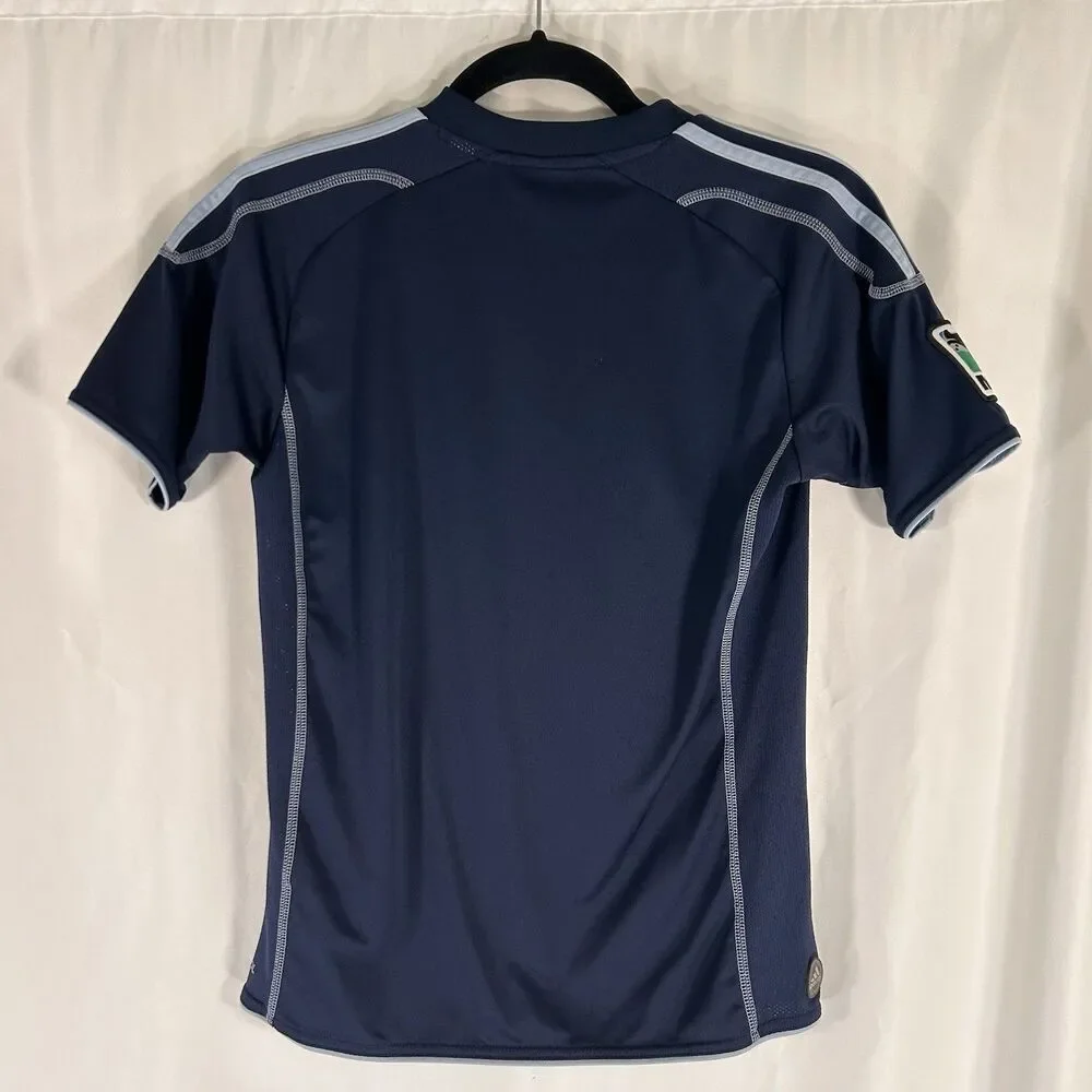 Sporting Kansas City Shirt Youth Medium Blue Short Sleeve MLS Crew Neck Pullover